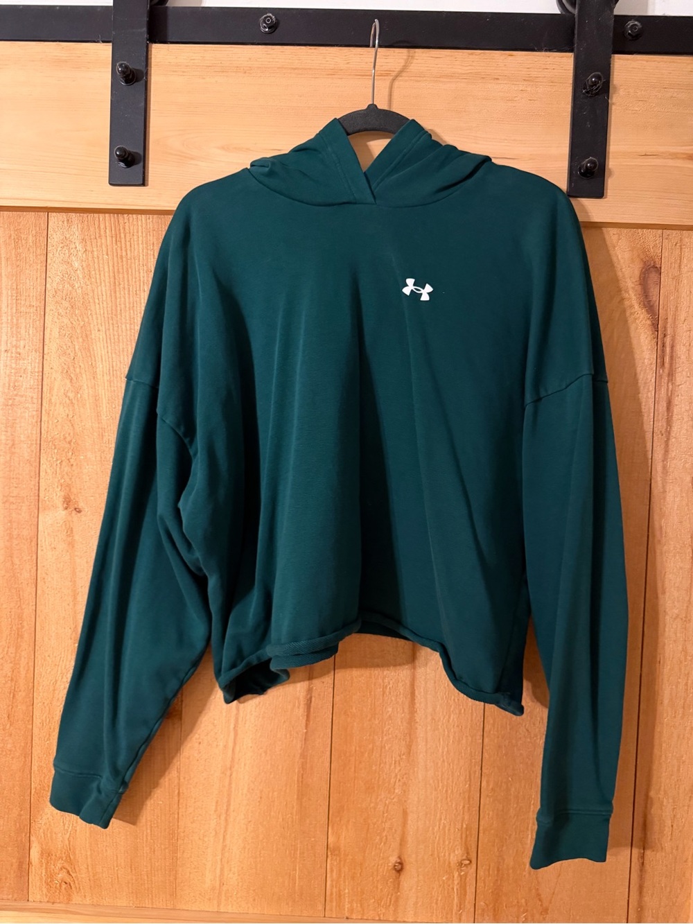 Women’s Cropped Under Armour Dark Teal Pullover Hoodie